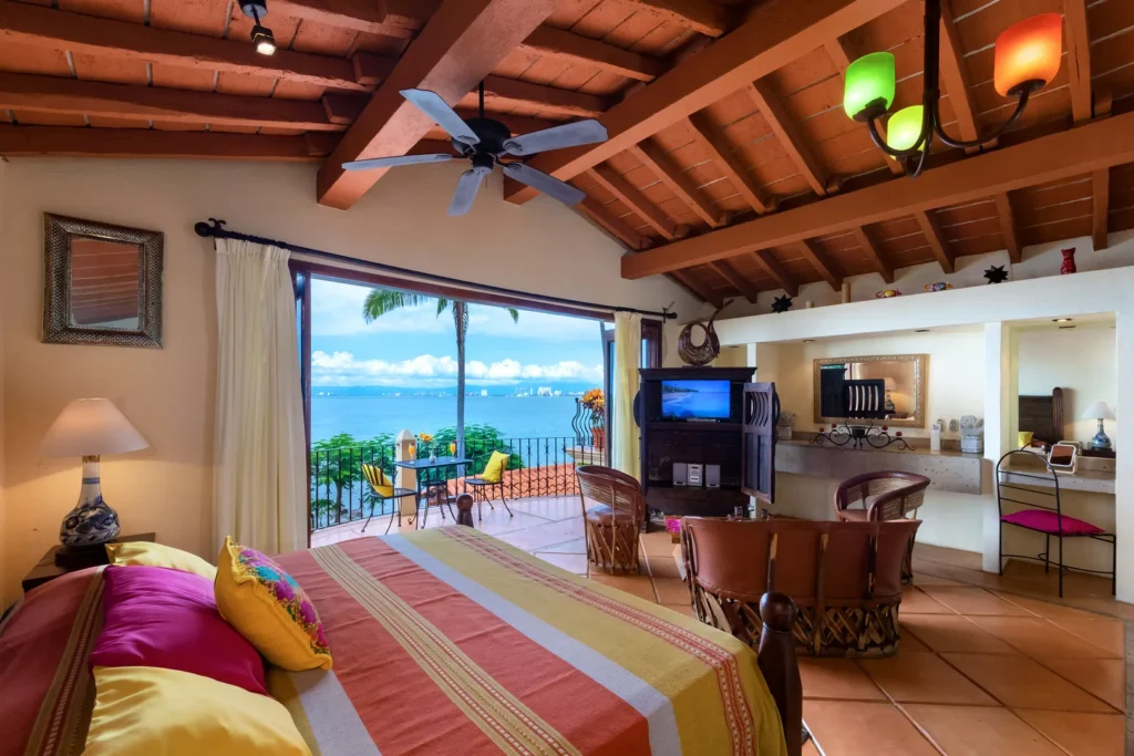 Master suite with King size bed, private bath, TV, stereo, full ocean view and private terrace.